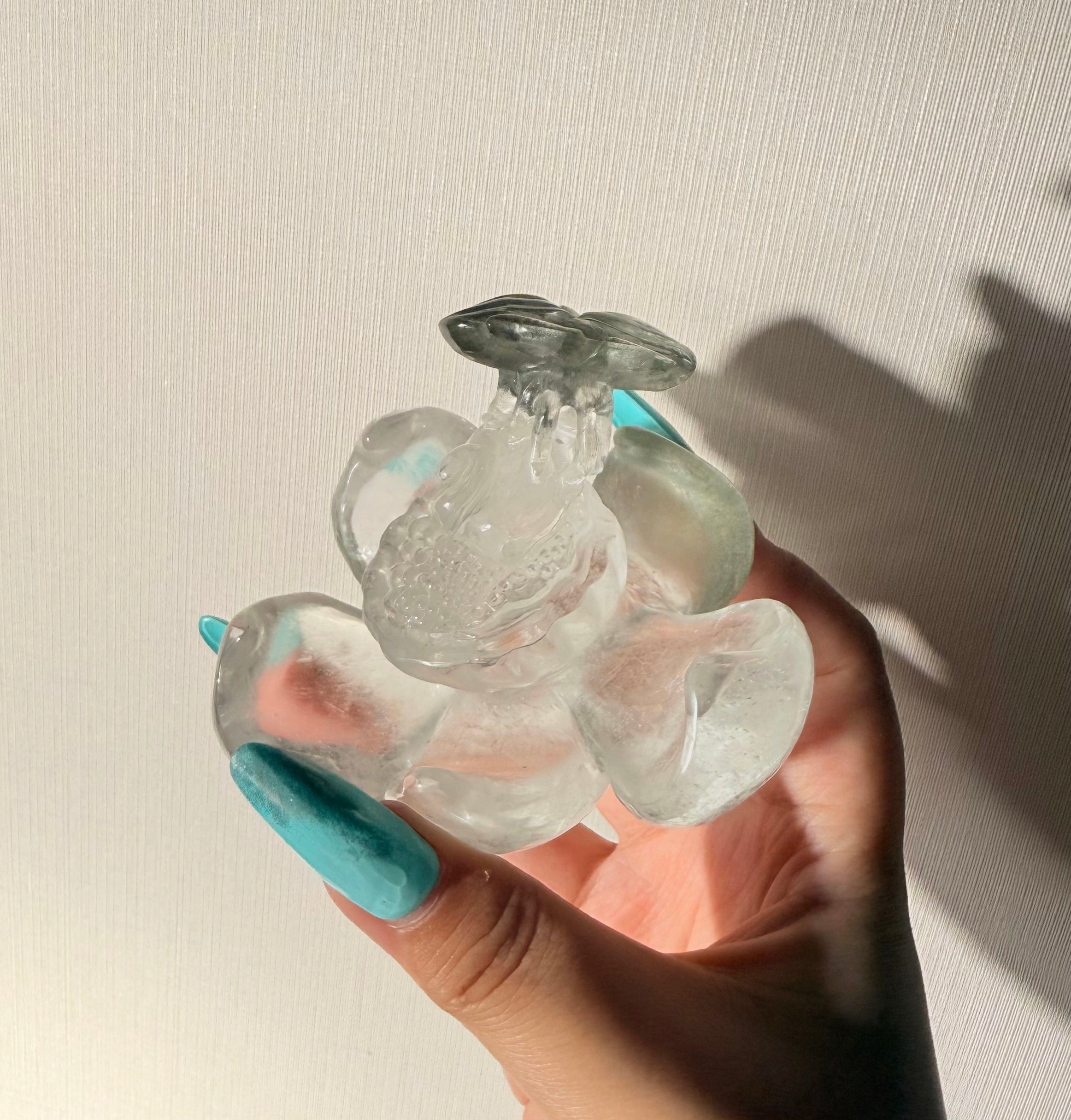 Clear garden quartz Carving Lotus butterfly Snail