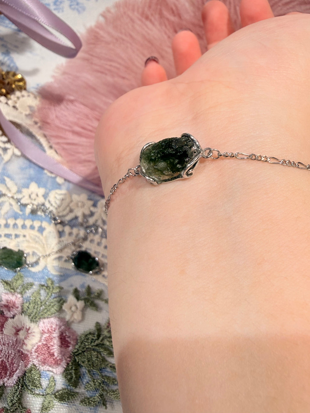 Magic energy Natural Moldavite S925 bracelet