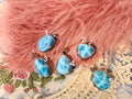 pretty Blue Ocean wave Larimar pendants