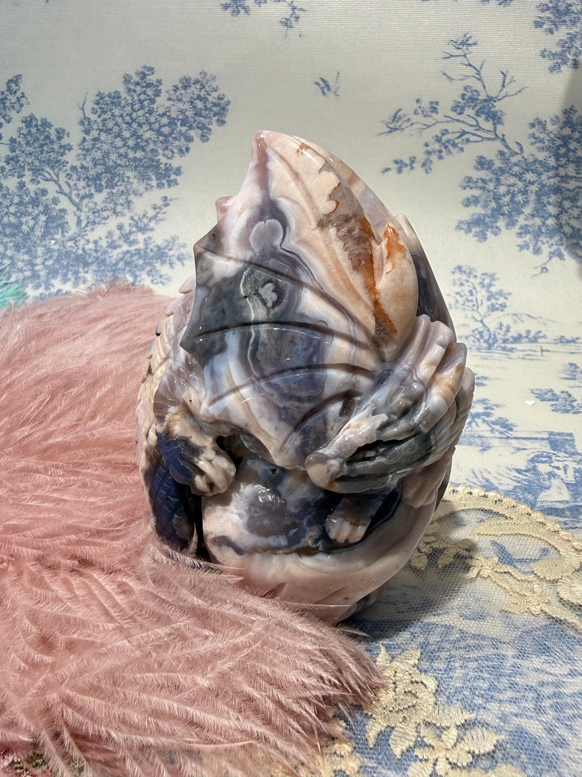 New arrivals Blue flower agate dragon