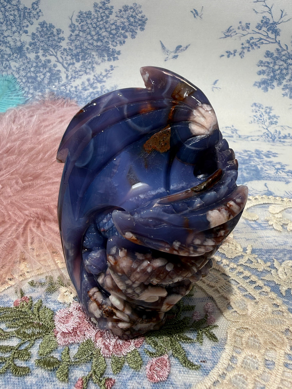 New arrivals Blue flower agate dragon