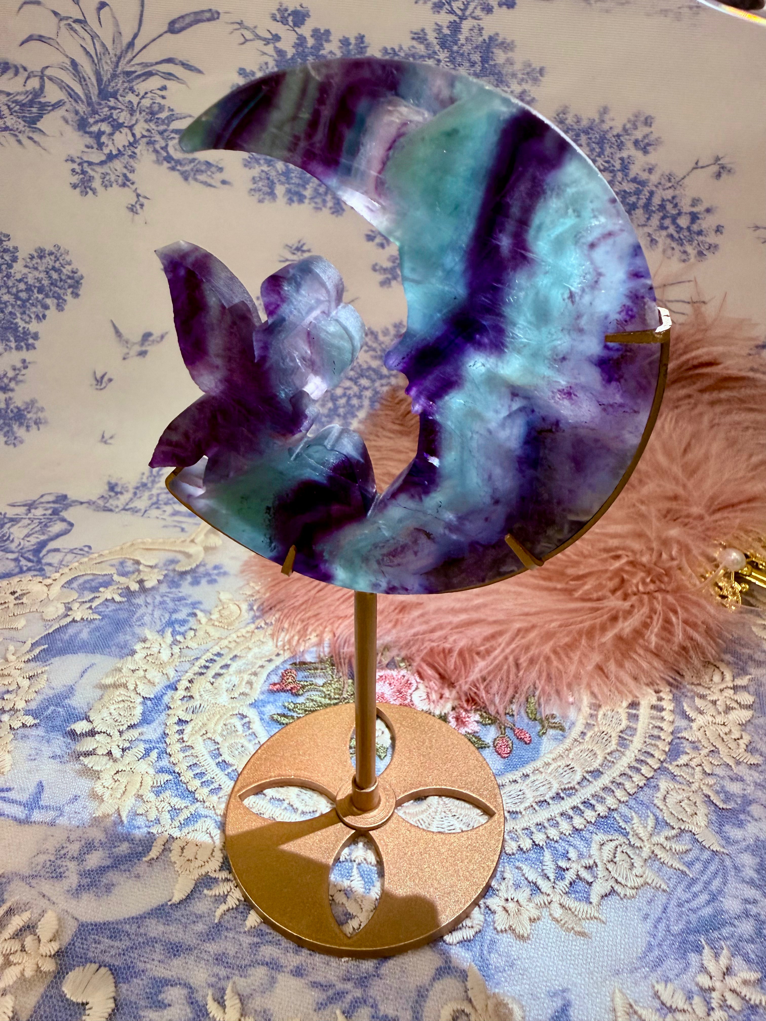 50% off High quailty fluorite fairy moon